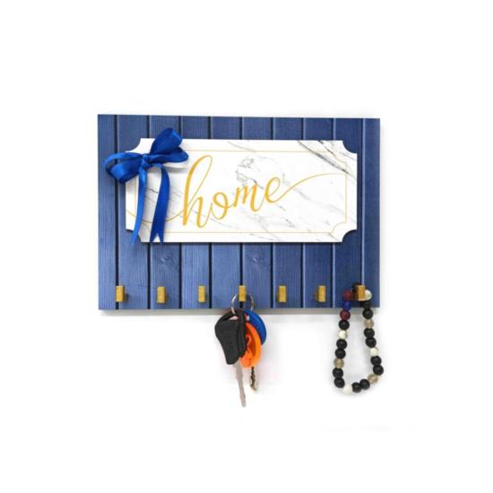 Dekoratif Home Yazılı Kurdele Süslü Hol Anahtarlık Dekor
