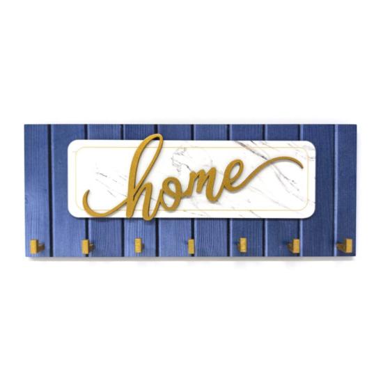 Dekoratif Kabartma Home Yazılı Ahşap Modern Anahtarlık