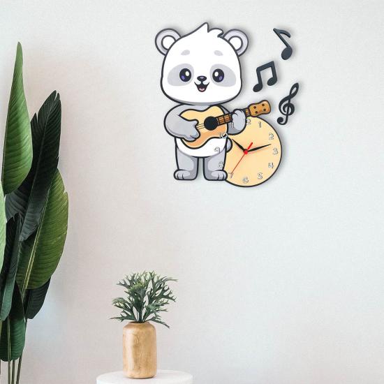 Dekoratif Sevimli Koala Çocuk Odası Ahşap Duvar Saati Süs