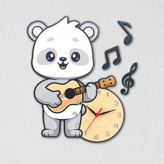 Dekoratif Sevimli Koala Çocuk Odası Ahşap Duvar Saati Süs