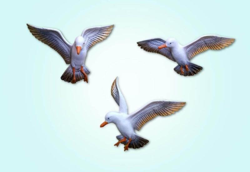 Dekoratif Üçlü Güvercin Duvar Süsü Üçlü Kuş Duvar Dekoru