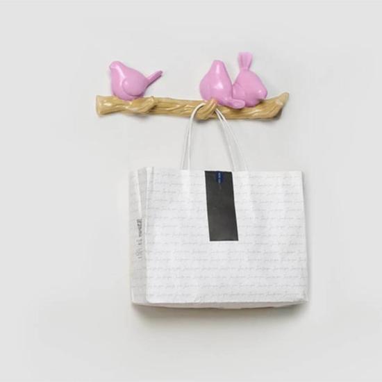 Dekoratif Üçlü Modern Duvar Askılık Dal Üstünde Tombul Kuşlar Dekor