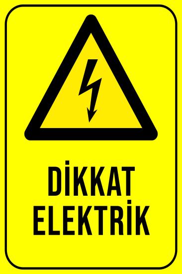 Dikkat Elektrik 20x30 cm Ahşap Uyarı İkaz Levhası