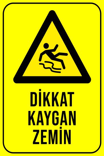 Dikkat Kaygan Zemin 20x30 cm Ahşap Uyarı