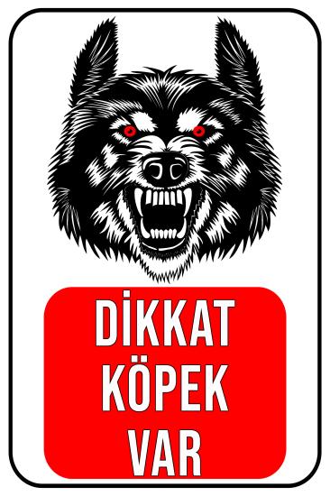 Dikkat Köpek Var 1 20x30 cm Ahşap Uyarı