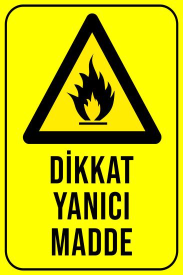 Dikkat Yanıcı Madde 20x30 cm Ahşap Uyarı