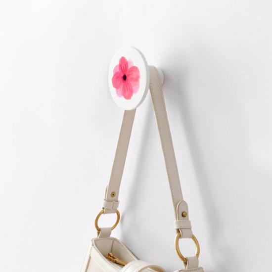 Dörtlü Yuvarlak Pembe Çiçek Ev Ofis Hol Duvar Askılık