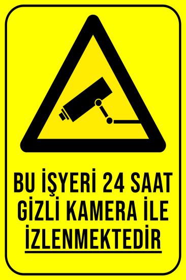 24 Saat Gizli Kamera İş Yeri 20x30 cm Ahşap