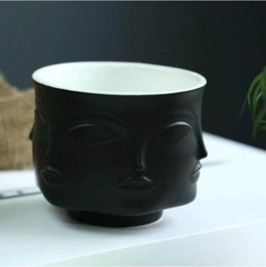 Iskandinav Tarz Insansı Yüz Temalı Modern Saksı Pot Vazo
