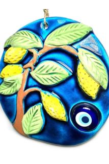 Dekoratif Limon Ağacı Temalı Seramik Duvar Dekoru Süs