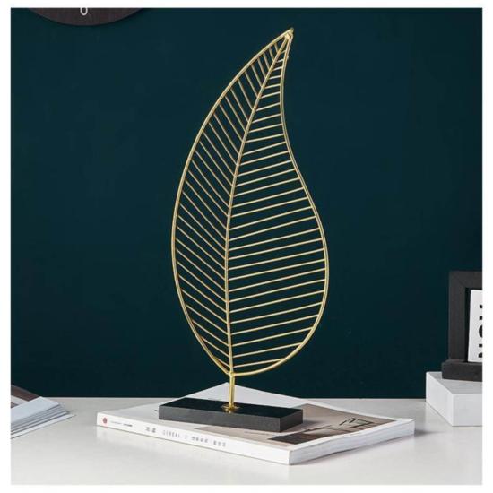 Metal Ince Yaprak Ferforje Ev Masa Ofis Dekor Süs