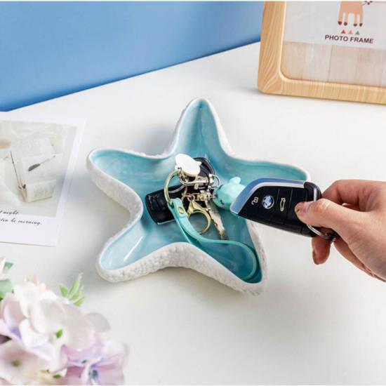 Parlak Deniz Yıldızı Takı Düzenleyici Kase Anahtarlık Süs Ev Dekor
