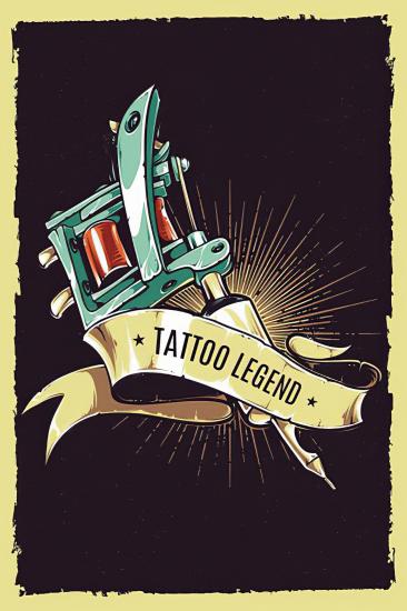 Retro Ahşap Plaka Tattoo Legend 20x30 cm