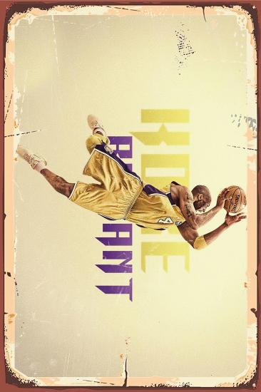 Retro Ahşap Plaka Lakers Kobe 20x30 cm