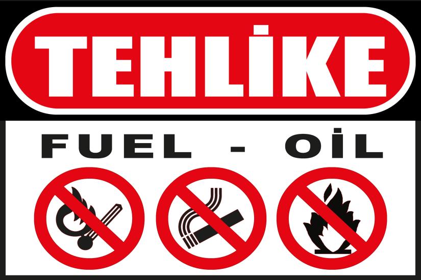 Tehlike Fuel-Oil Yakıt 20x30 cm Ahşap Uyarı
