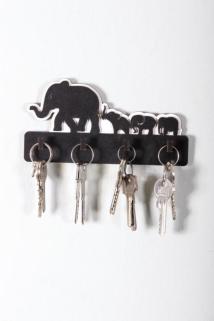 Dekoratif Sevimli Filler Ahşap Anahtar Askısı Anahtarlık