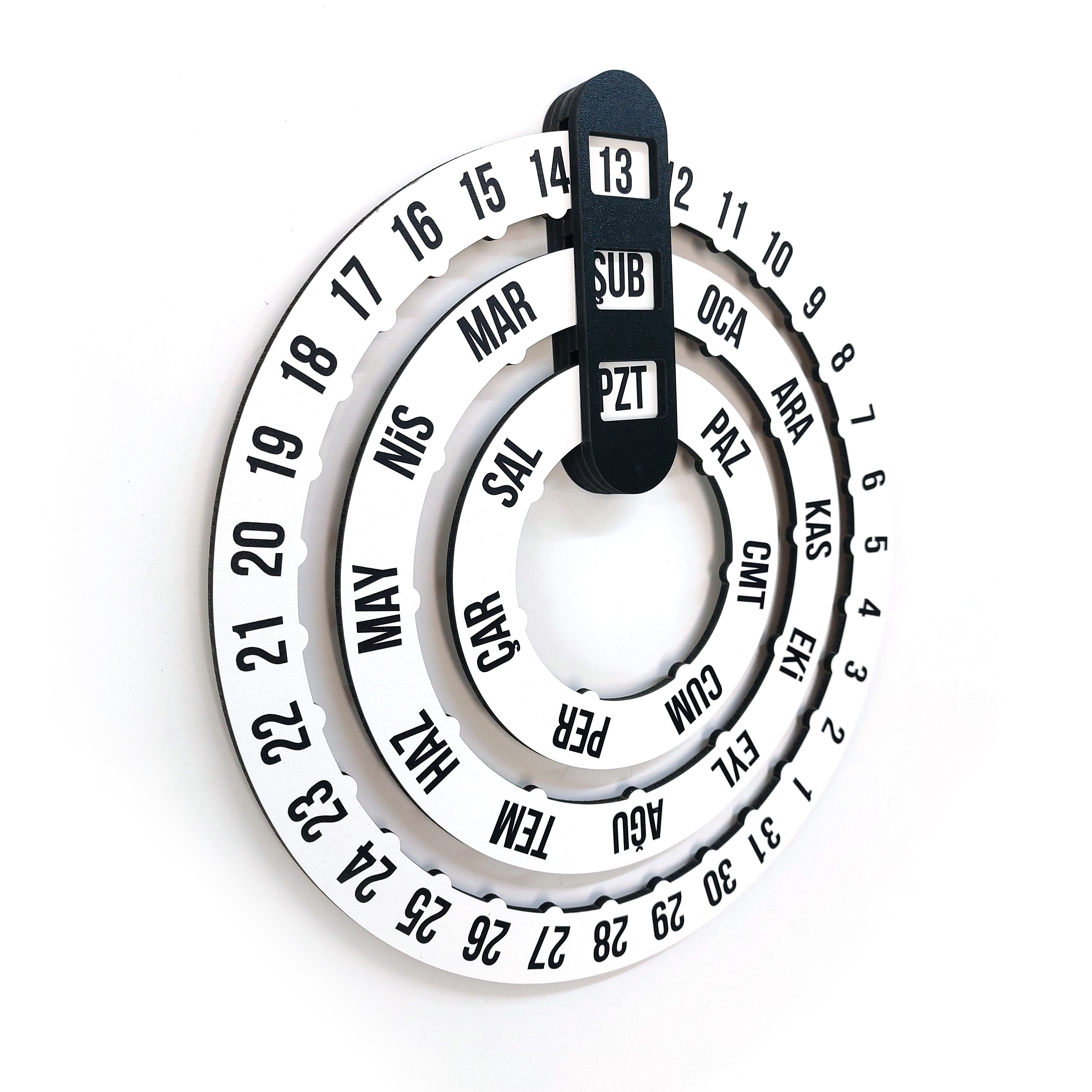 CajuArt Modern Tasarım Ev Ofis Ahşap Duvar Takvimi Dekor