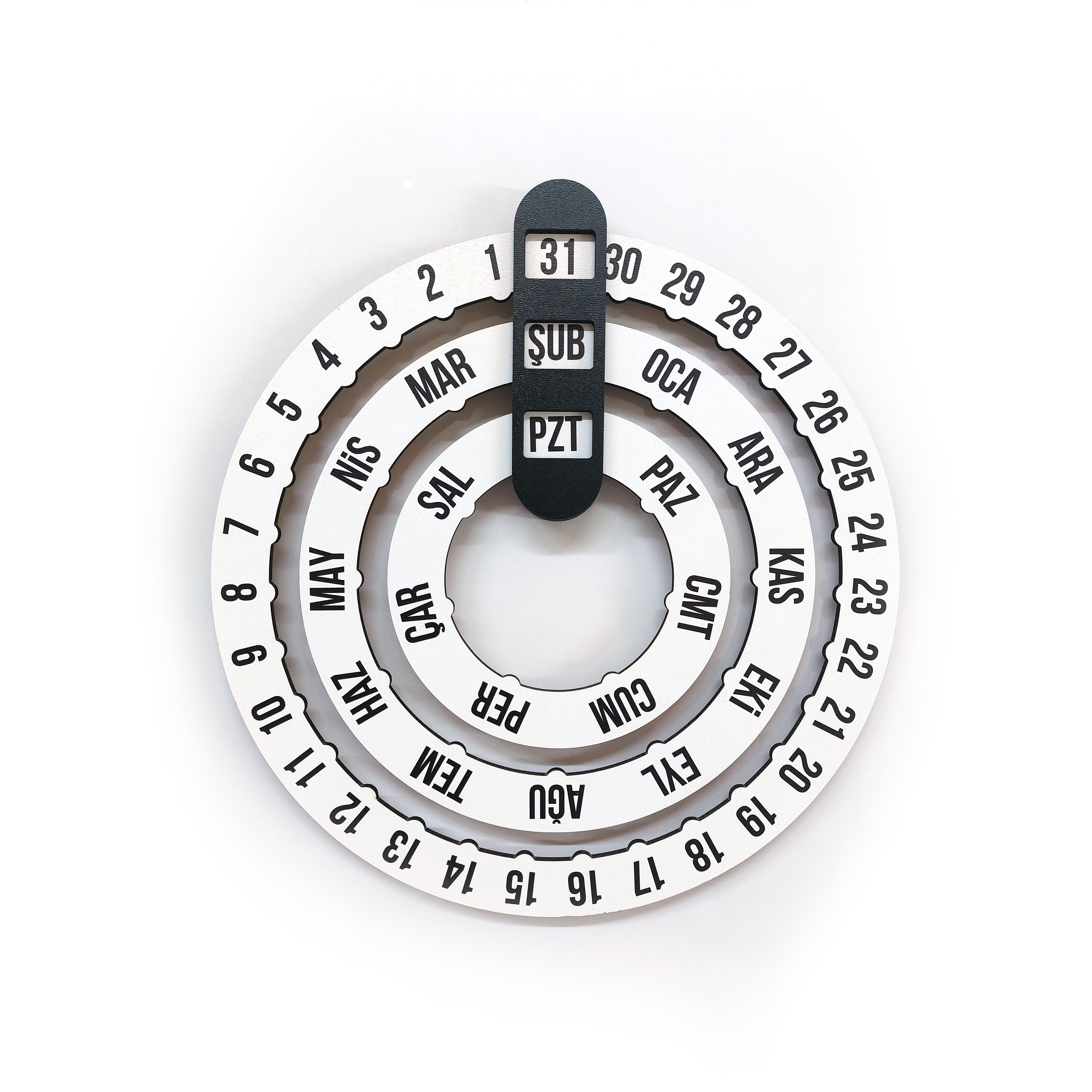 CajuArt Modern Tasarım Ev Ofis Ahşap Duvar Takvimi Dekor