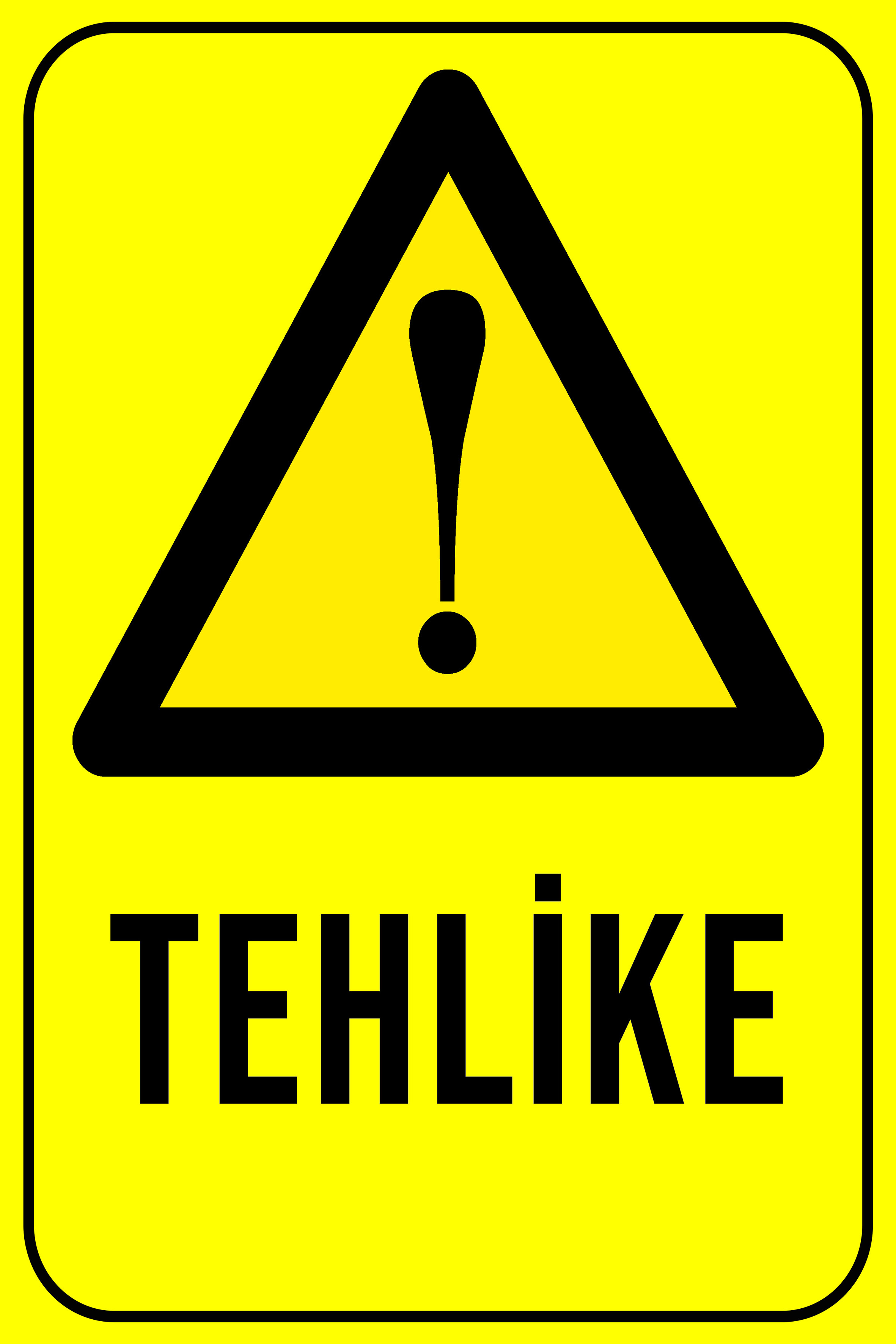 CajuArt Tehlike Ünlem 20x30 cm Ahşap Uyarı İkaz Levhası Tablo